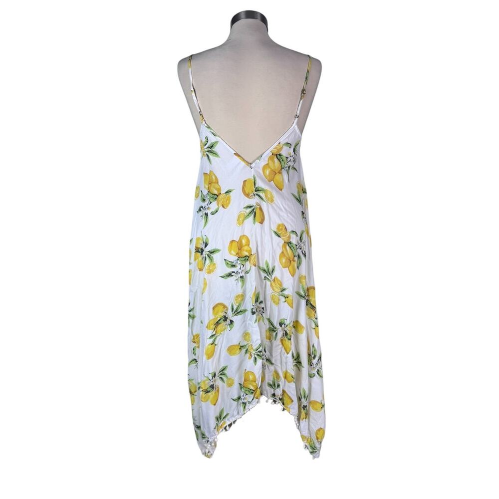 Goa Beachwear by Japna Womens XL White and Yellow Lemons Sundress Rayon - Picture 4 of 7